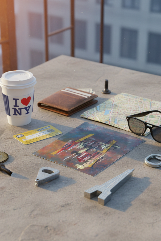 Dawn art print A6 flat lay NYC lifestyle