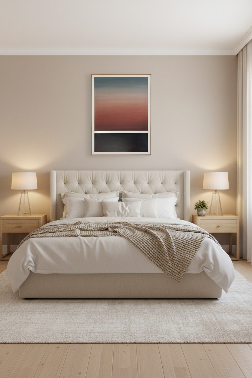 Messolonghi Lagoon boven bed in slaapkamer