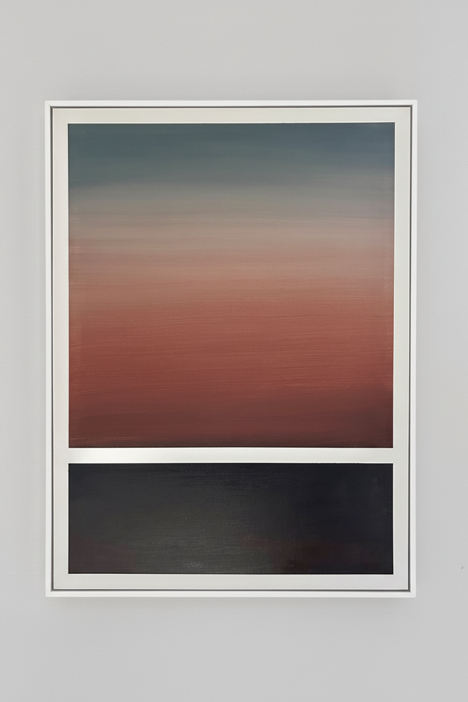 Messolonghi Lagoon schilderij met dunne witte baklijst correcte kleuren