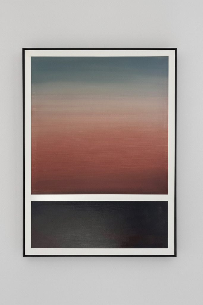 Messolonghi Lagoon schilderij met zeer dunne zwarte baklijst