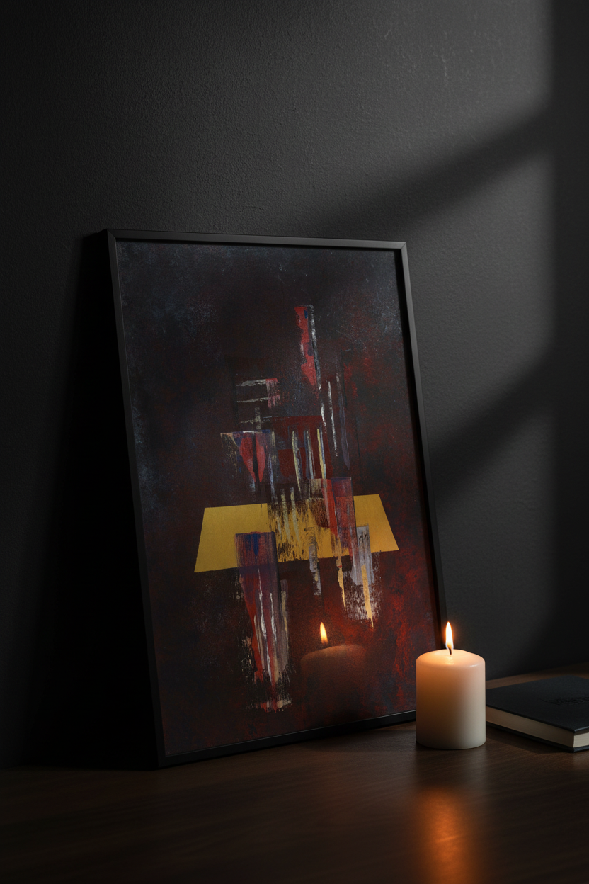 Night art print close-up met dramatische verlichting