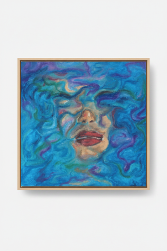 Submerge in Silence with natural wood frame