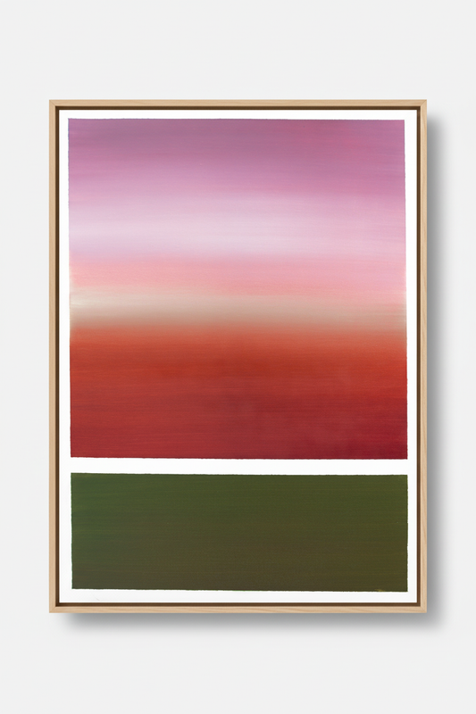 Vonitsa Sun schilderij met zeer dunne naturel baklijst